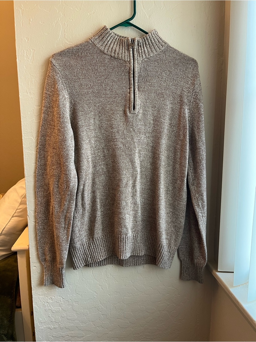 urban pipeline Men's Heather Taupe Quarter-Zip Sweater
